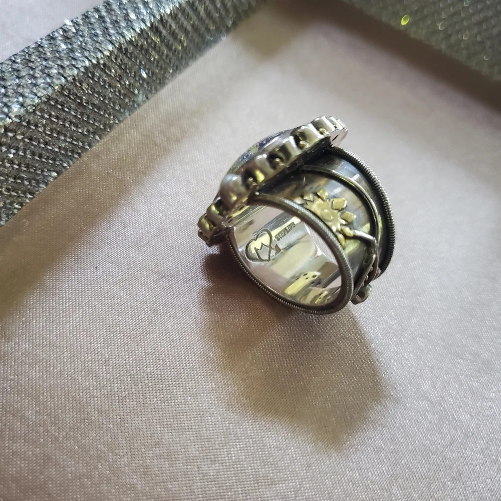 Mars and Valentine Sterling Floral Gemstone Ring